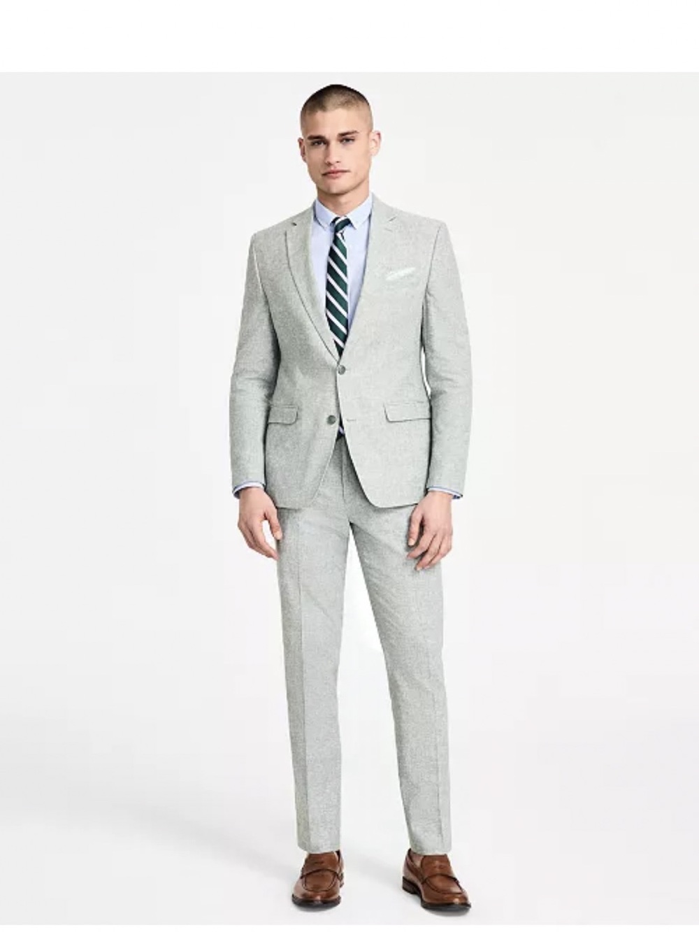 Men's Sage Green Slim-Fit Suit Jacket & Pants Size 42 slim